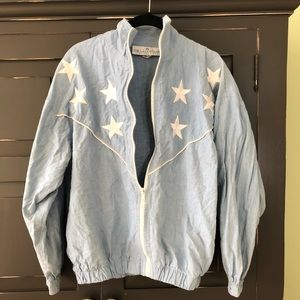 Baby blue stars bomber jacket